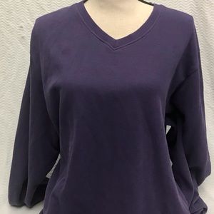 Men’s Cutter & Buck Purple V-Neck Long Sleeved Sweater- M
